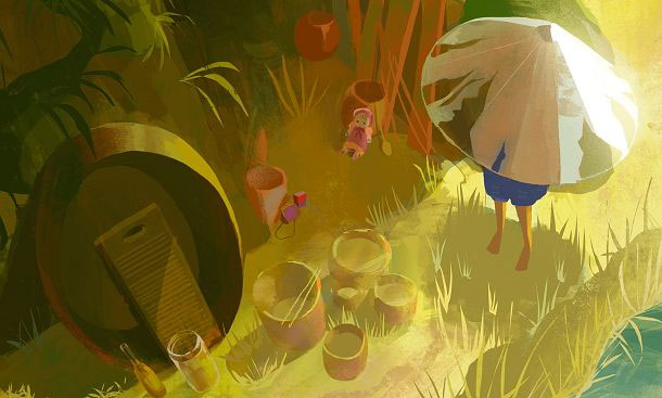 برای اشیای دورتر از رنگهای سردتر و برای اشیای نزدیکتر از رنگهای گرمتر استفاده کن.